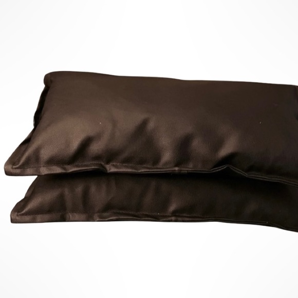 Bedding Black Vinyl Pillows Rectangle Flanged Center Zipper 12x22